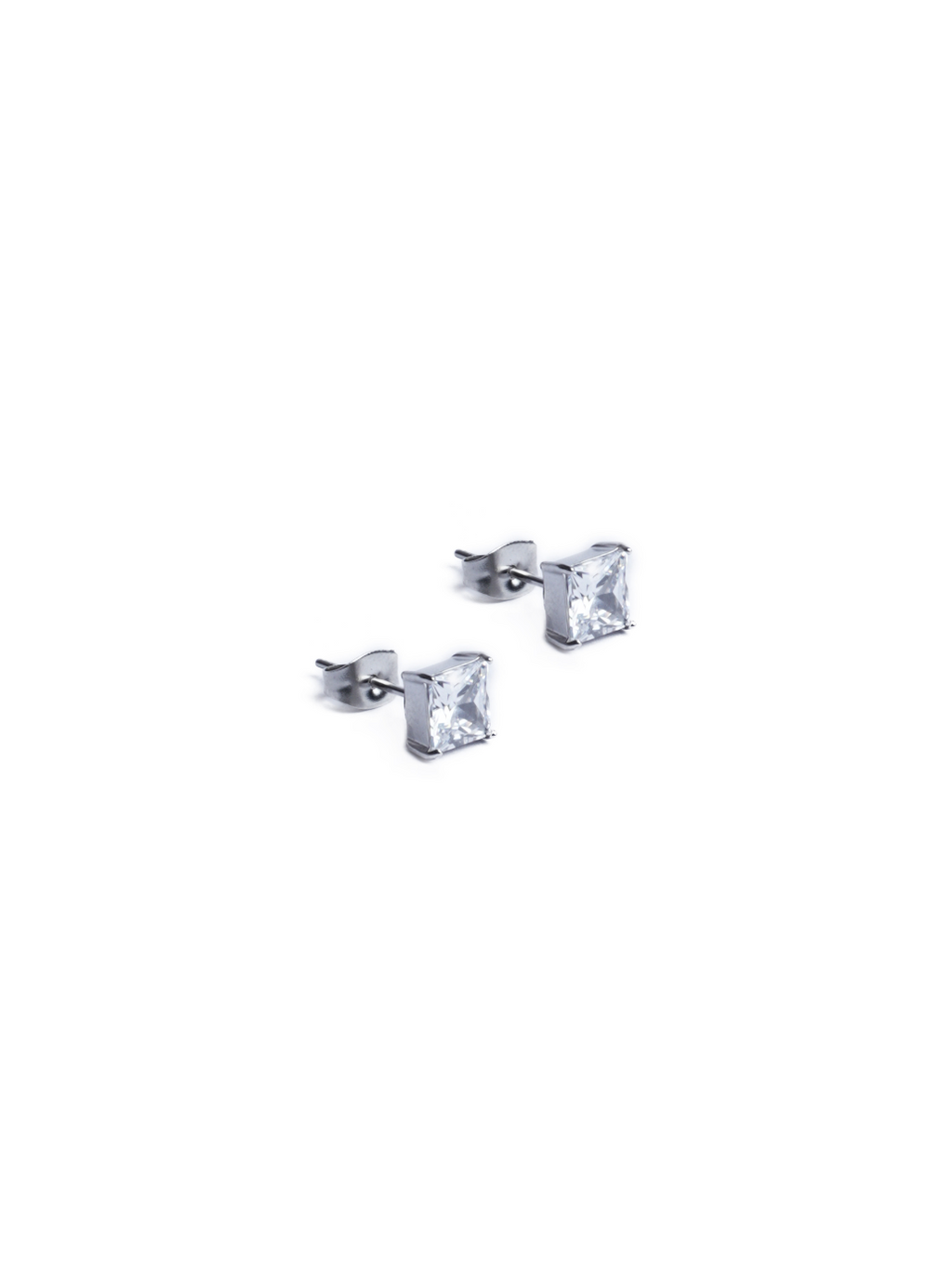 Orecchino con pietra bianca (forato)