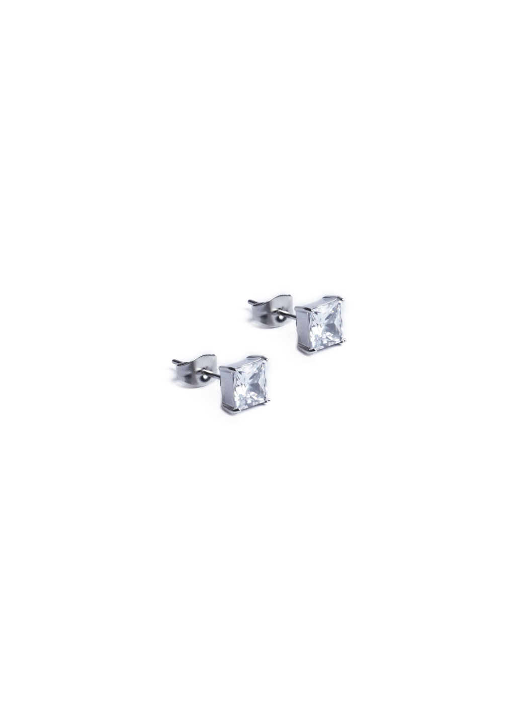 Orecchino con pietra bianca (forato)