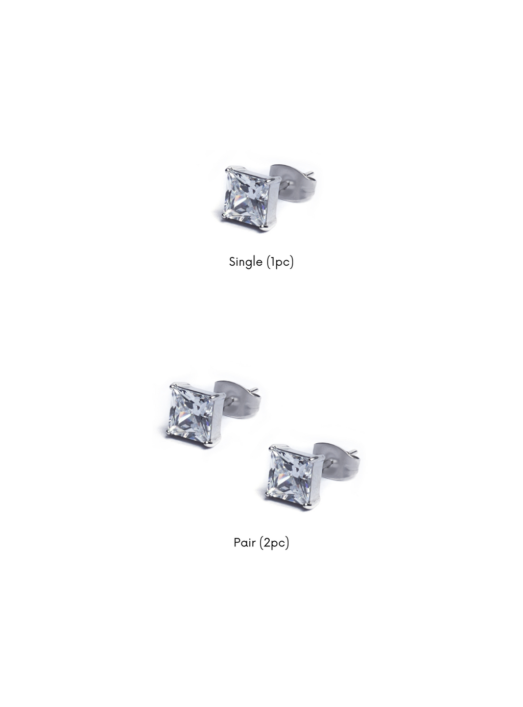 Orecchino con pietra bianca (forato)