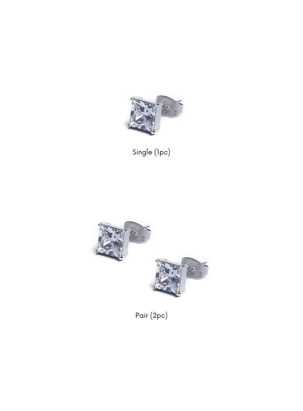 Orecchino con pietra bianca (forato)