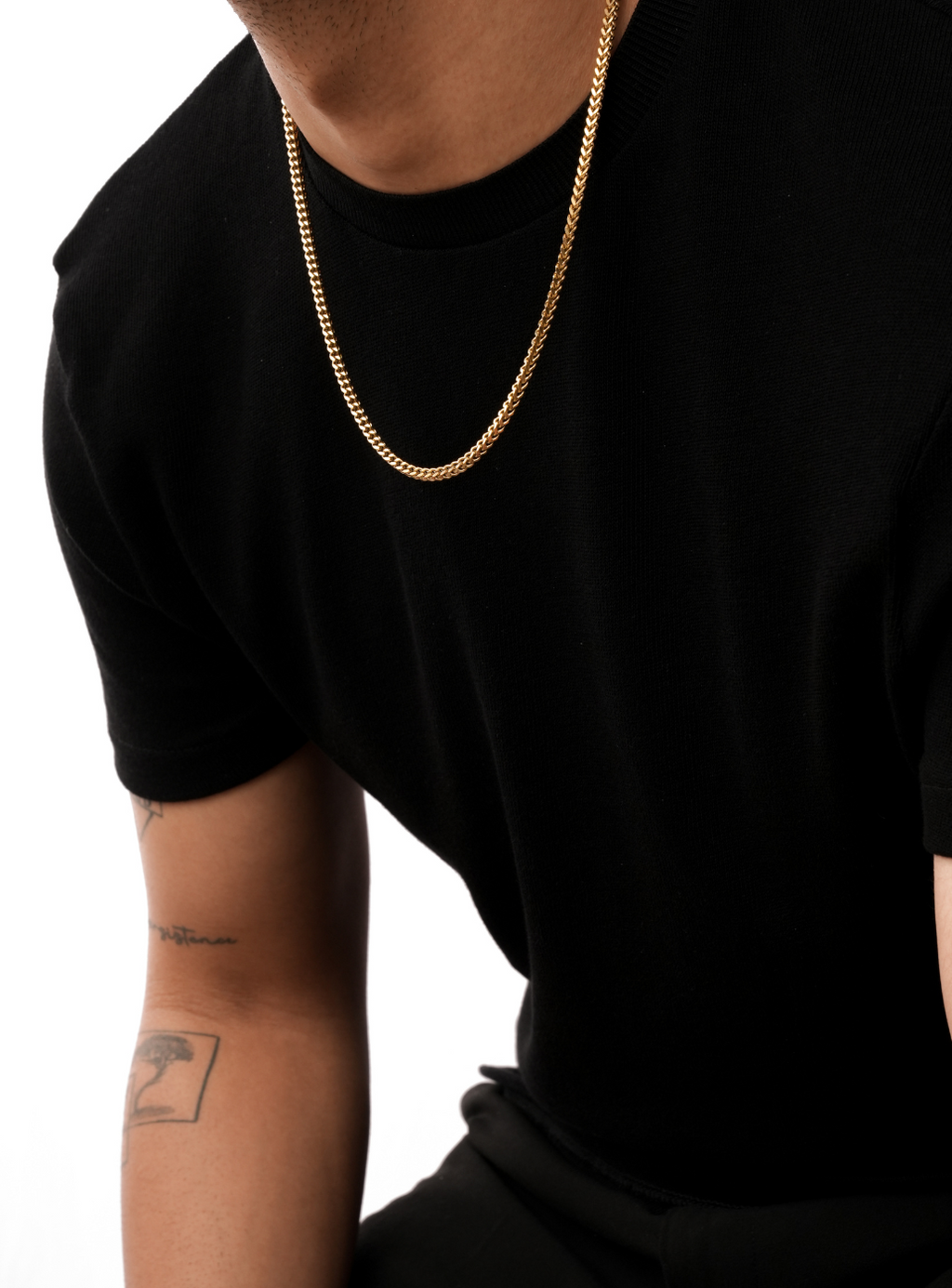 Catena cubana a scatola (dorata)