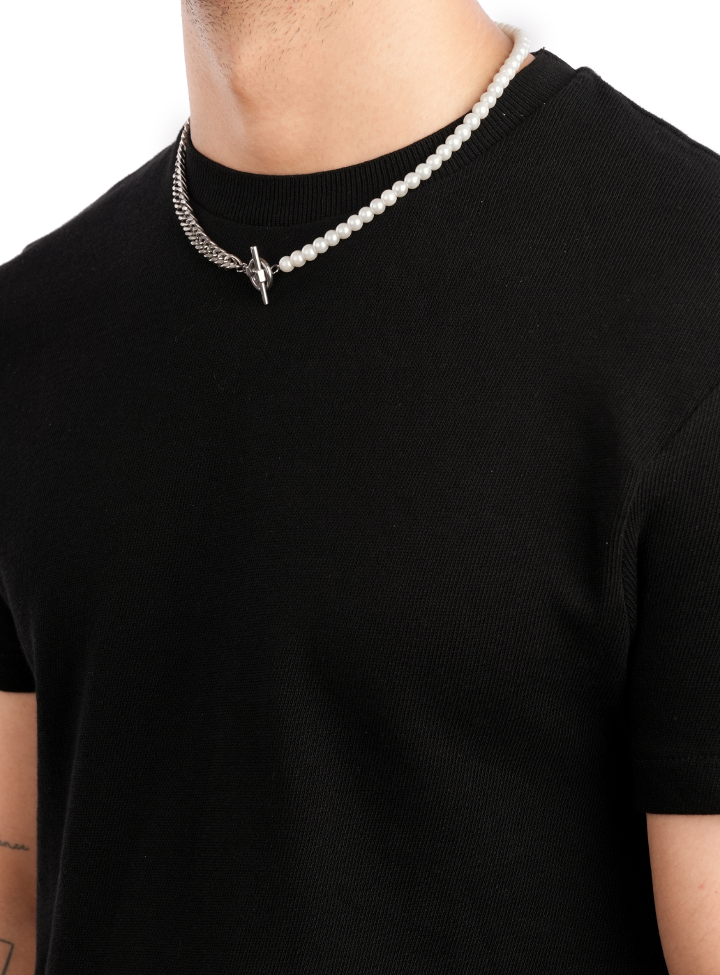 Collana di perle metà e metà