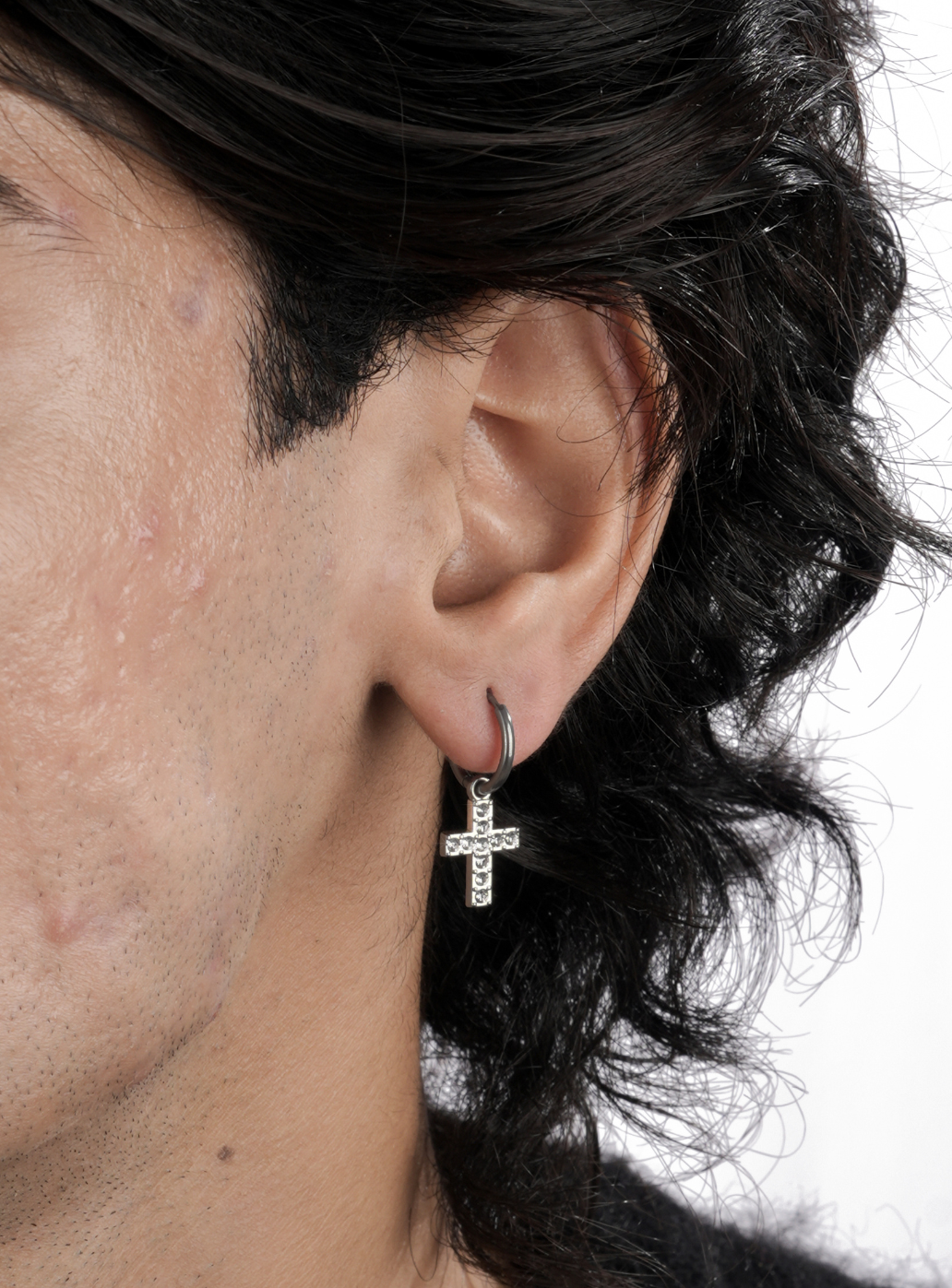 Cerchio con croce ghiacciata (argento sterling)