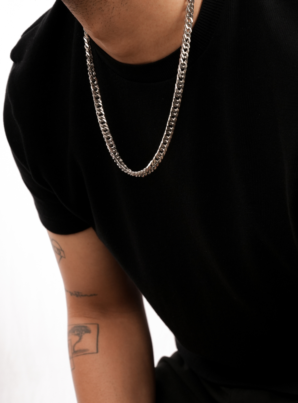 Catena a maglie cubane in argento