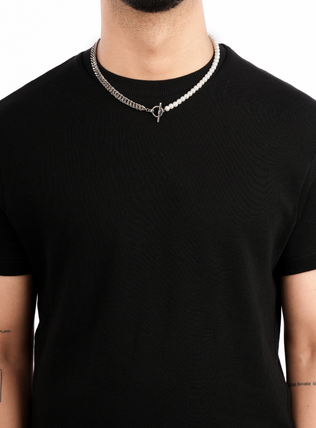 Collana di perle metà e metà