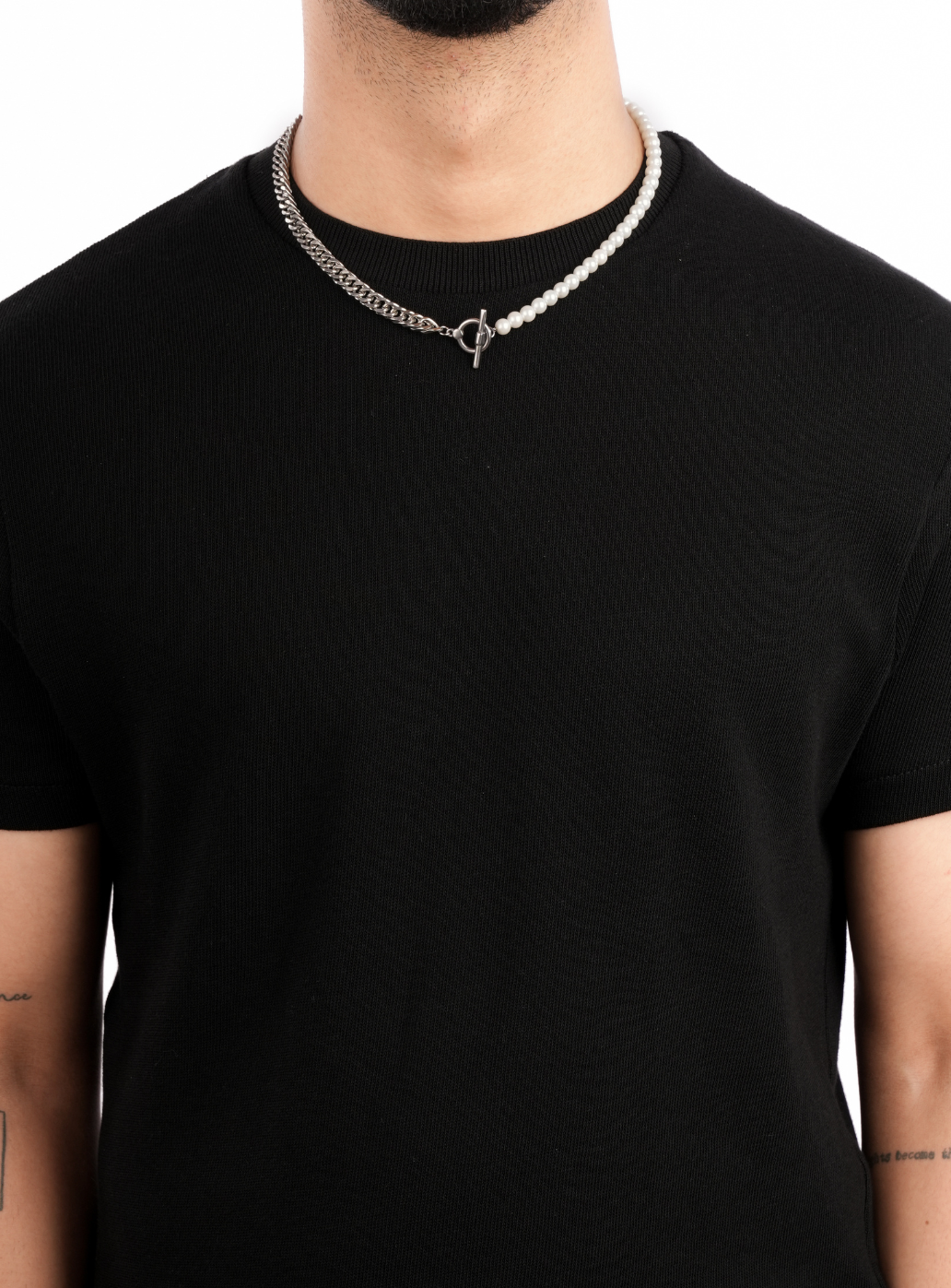 Collana di perle metà e metà