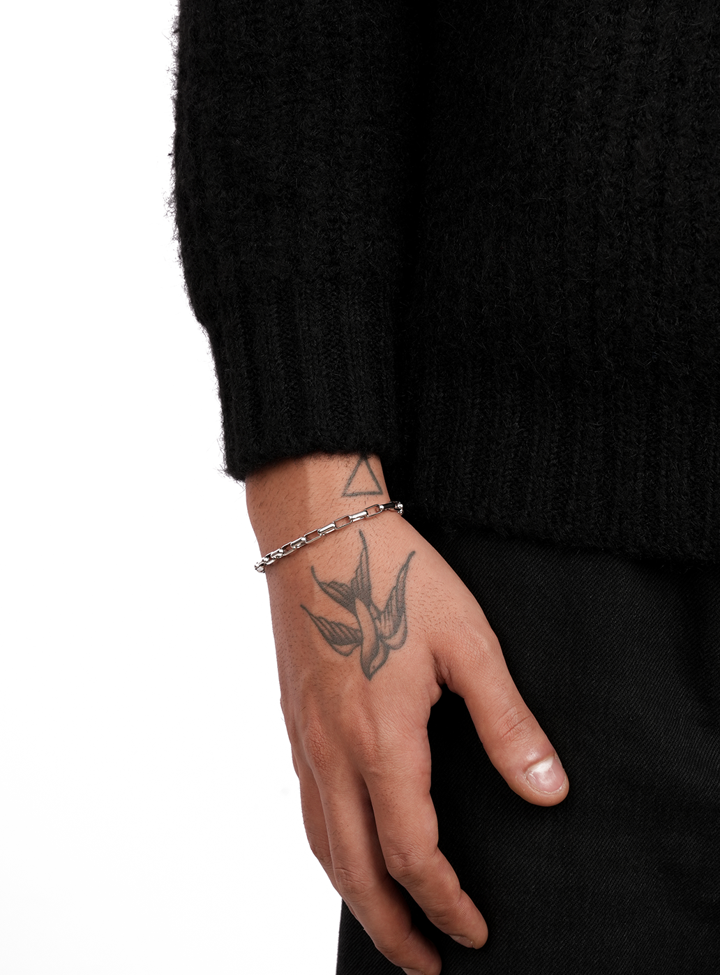 Bracciale a catena a blocchi (argento)