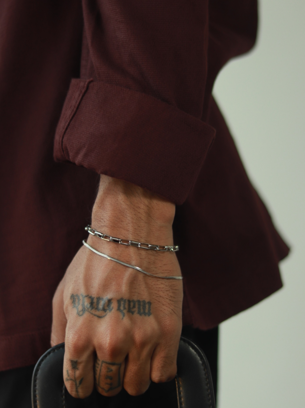 Bracciale a catena a blocchi (argento)