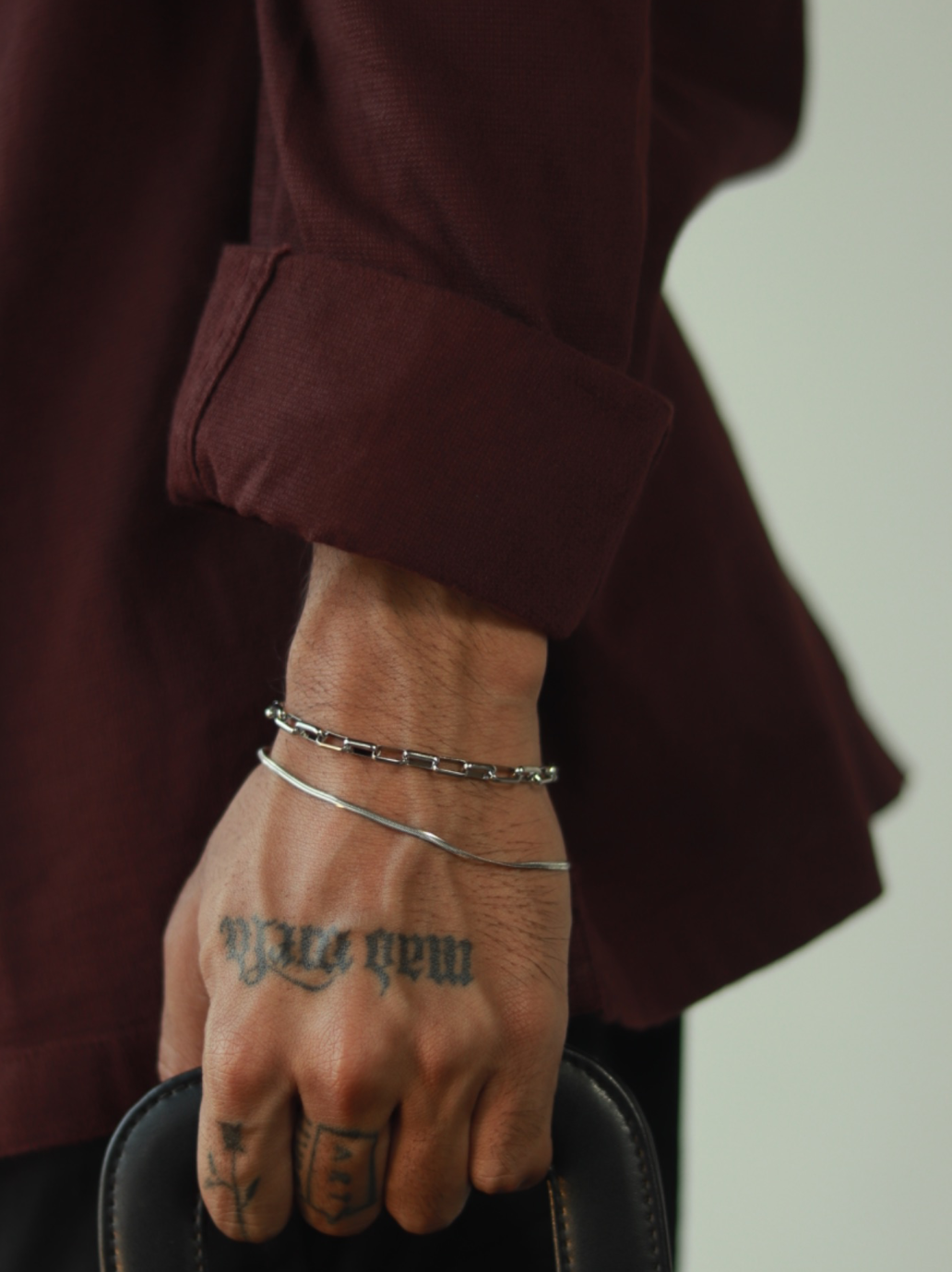 Bracciale a catena a blocchi (argento)